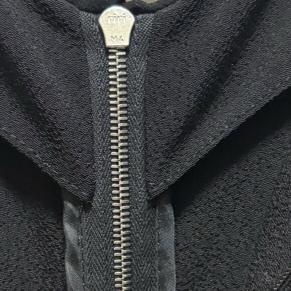 Sandro Paris Black Viscose Crepe Exposed Zipper Flutter Sleeve Dress Size 2 - Picture 8 of 10